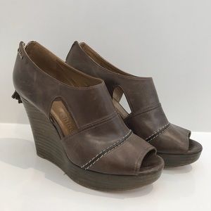 Chloe Open Toe Booties Dark Brown Size 38
